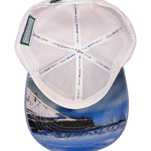 Tahoe Heartbeat Adjustable Snapback Trucker Hat Mesh Back Blue Color Embroidered - Picture 7 of 8